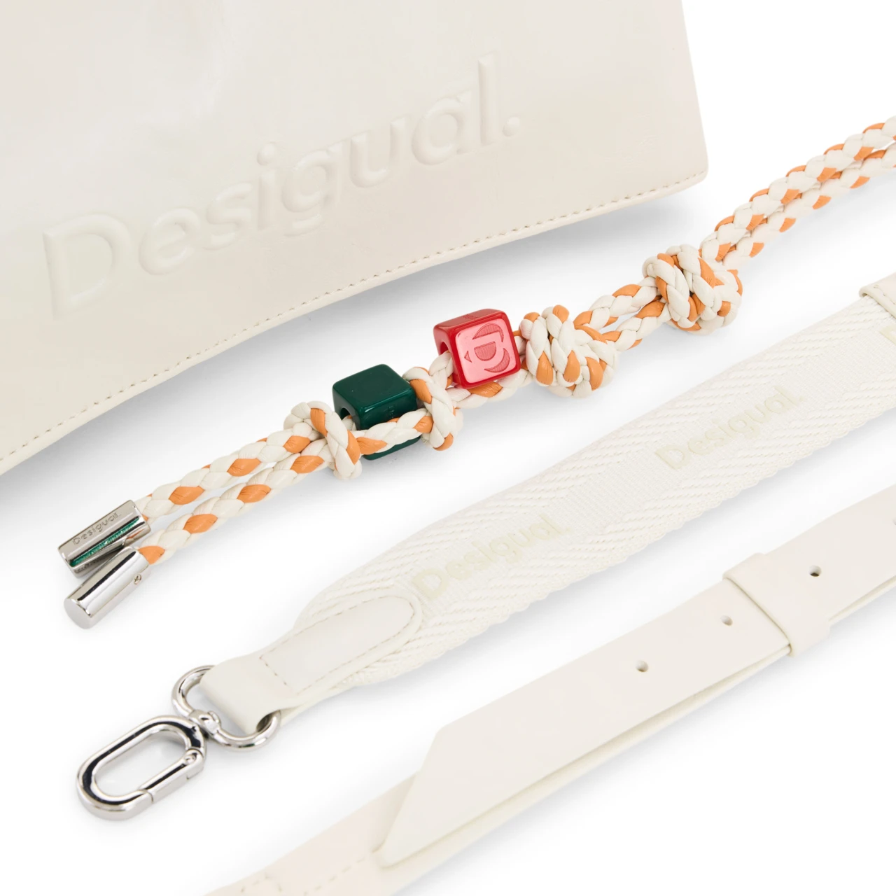 Geantă Desigual Half Logo Venecia, ecru