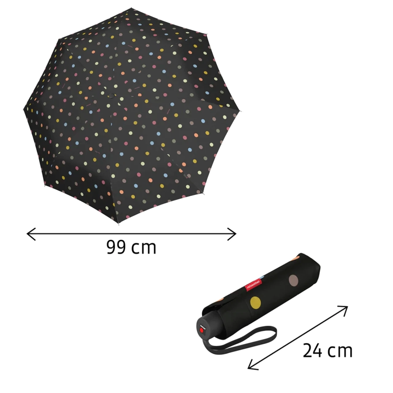 Umbrelă pliabilă, manuală Reisenthel Mixed Dots