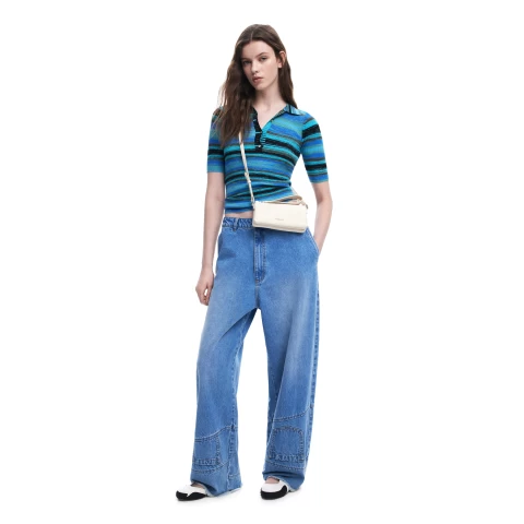 Geantă Desigual Dejavu Dortmund Baby, ecru