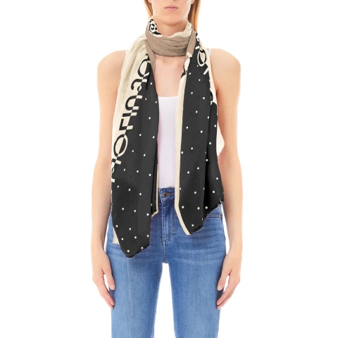 Eșarfă Liu•Jo, alb-negru