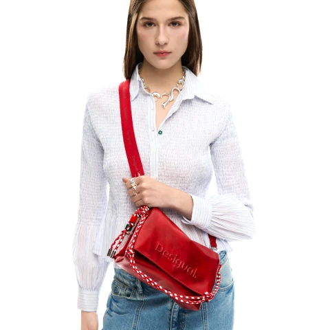 Geantă Desigual Half Logo Venecia, roșu