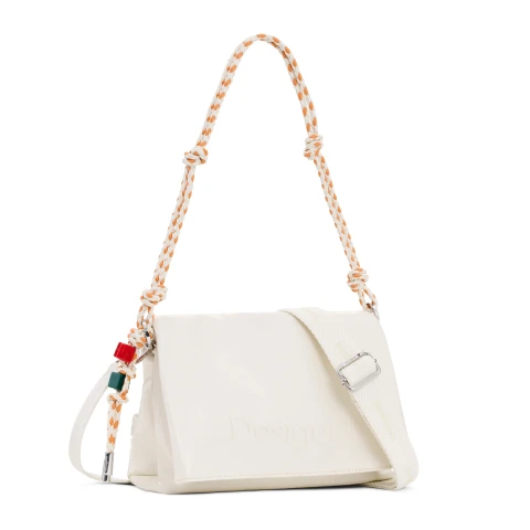 Geantă Desigual Half Logo Venecia, ecru