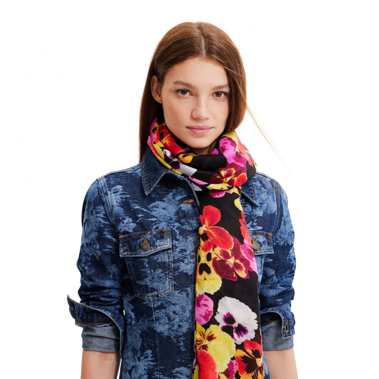 Eșarfă Desigual Florismo Mika Rectangle