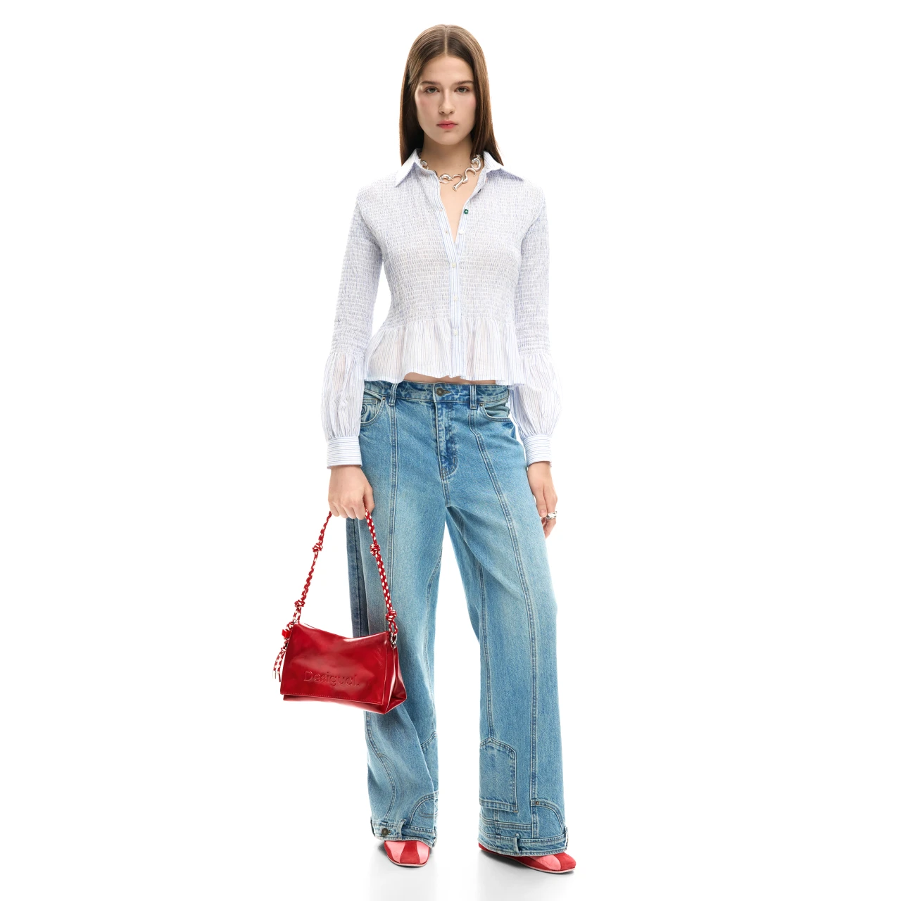 Geantă Desigual Half Logo Venecia, roșu