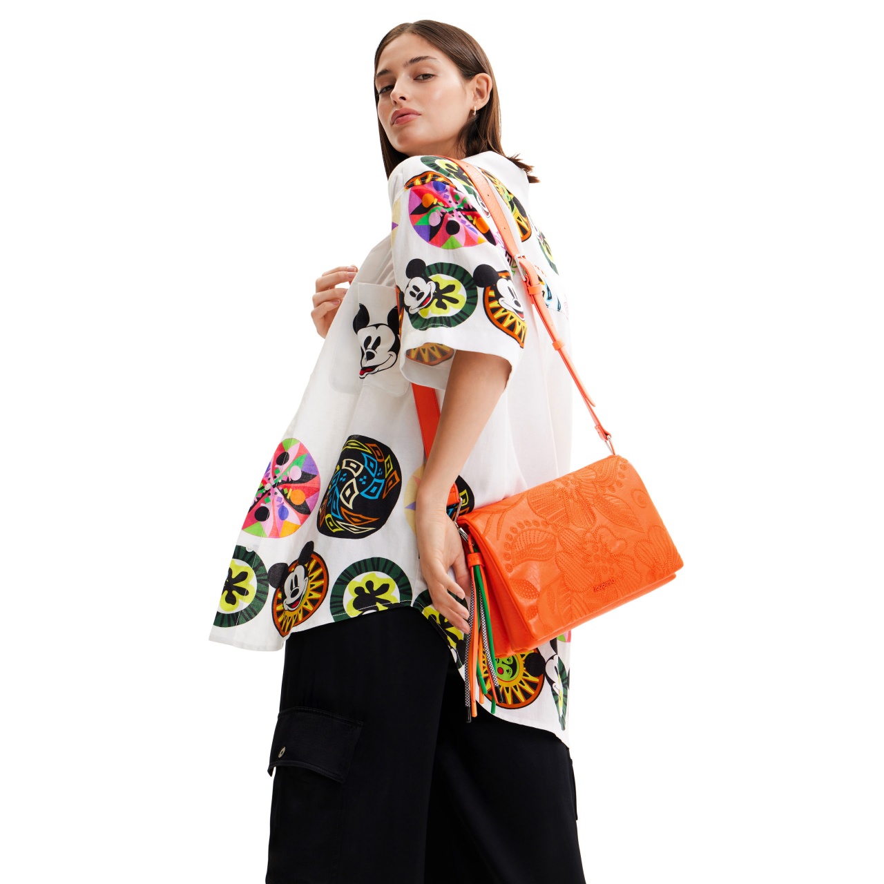 Geantă Desigual Alpha Dortmunt Flap, portocaliu